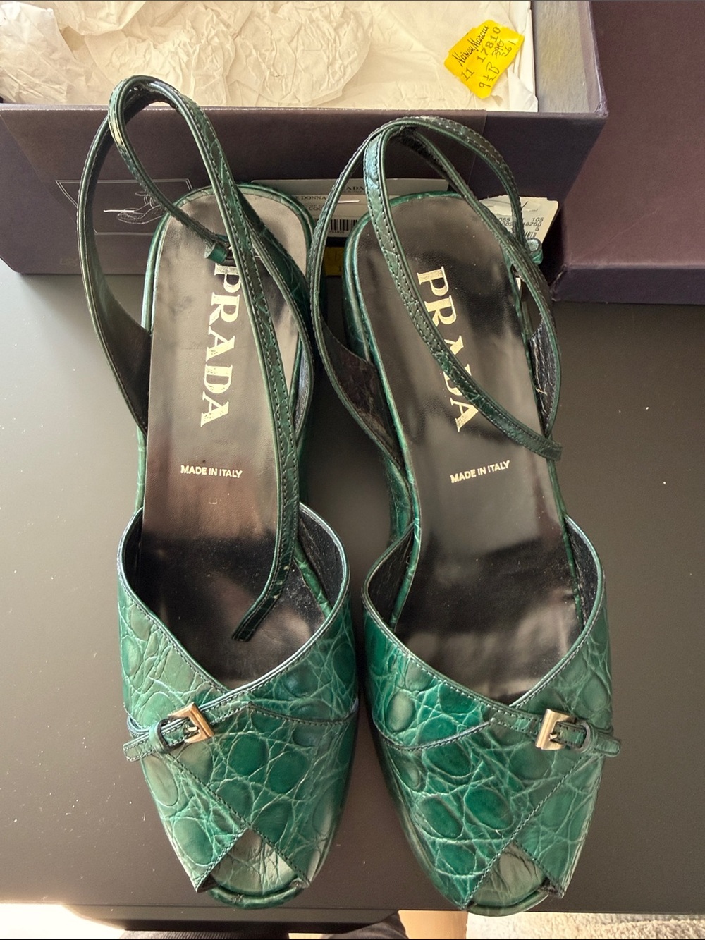 Prada Dark Green wedges - Picture 2 of 6